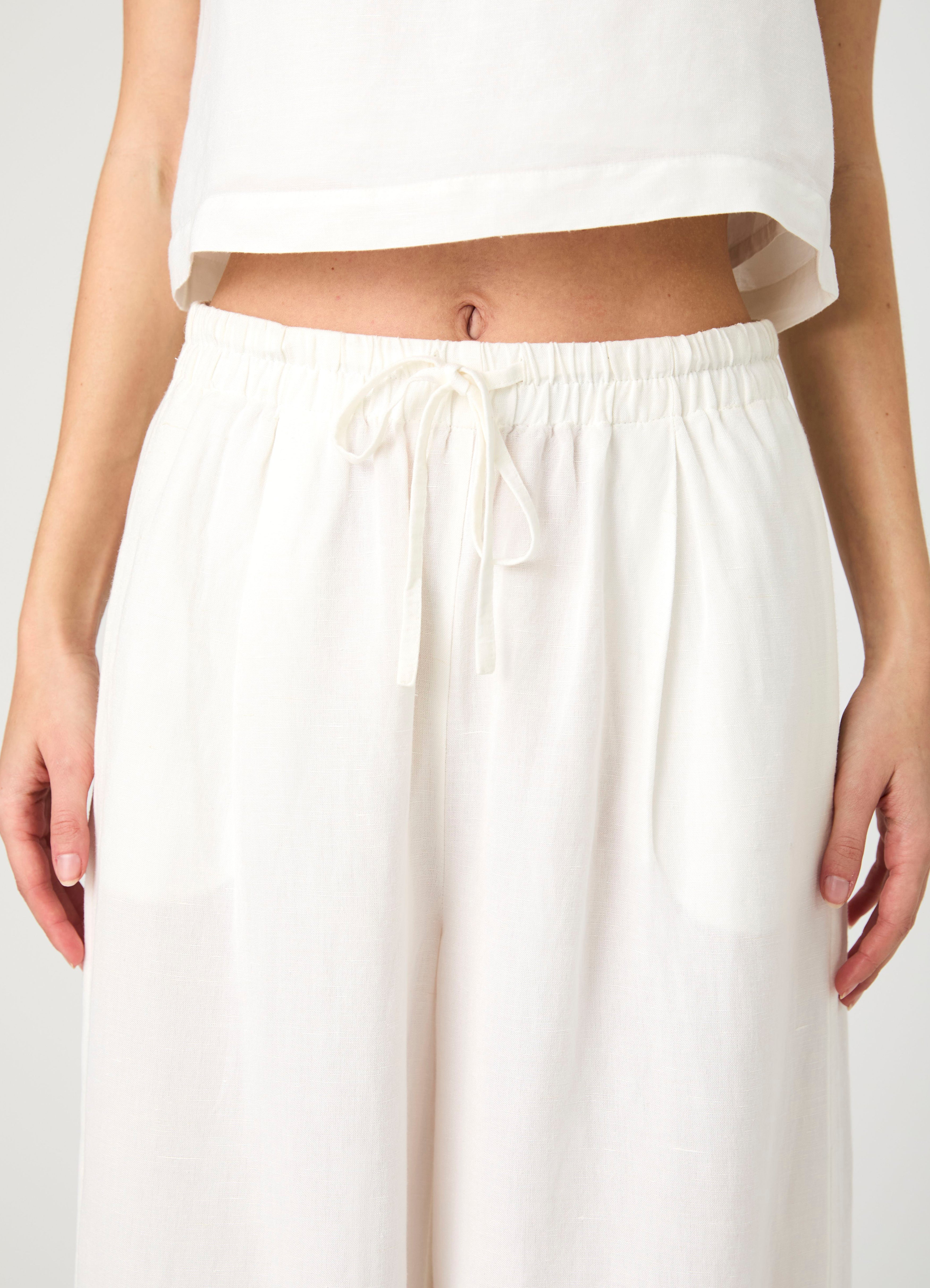 ★24SS新作★AVANDRESS★FRENCH LINEN SEMI-WIDE BANDING PANTS Ava Wide Leg Linen Pant