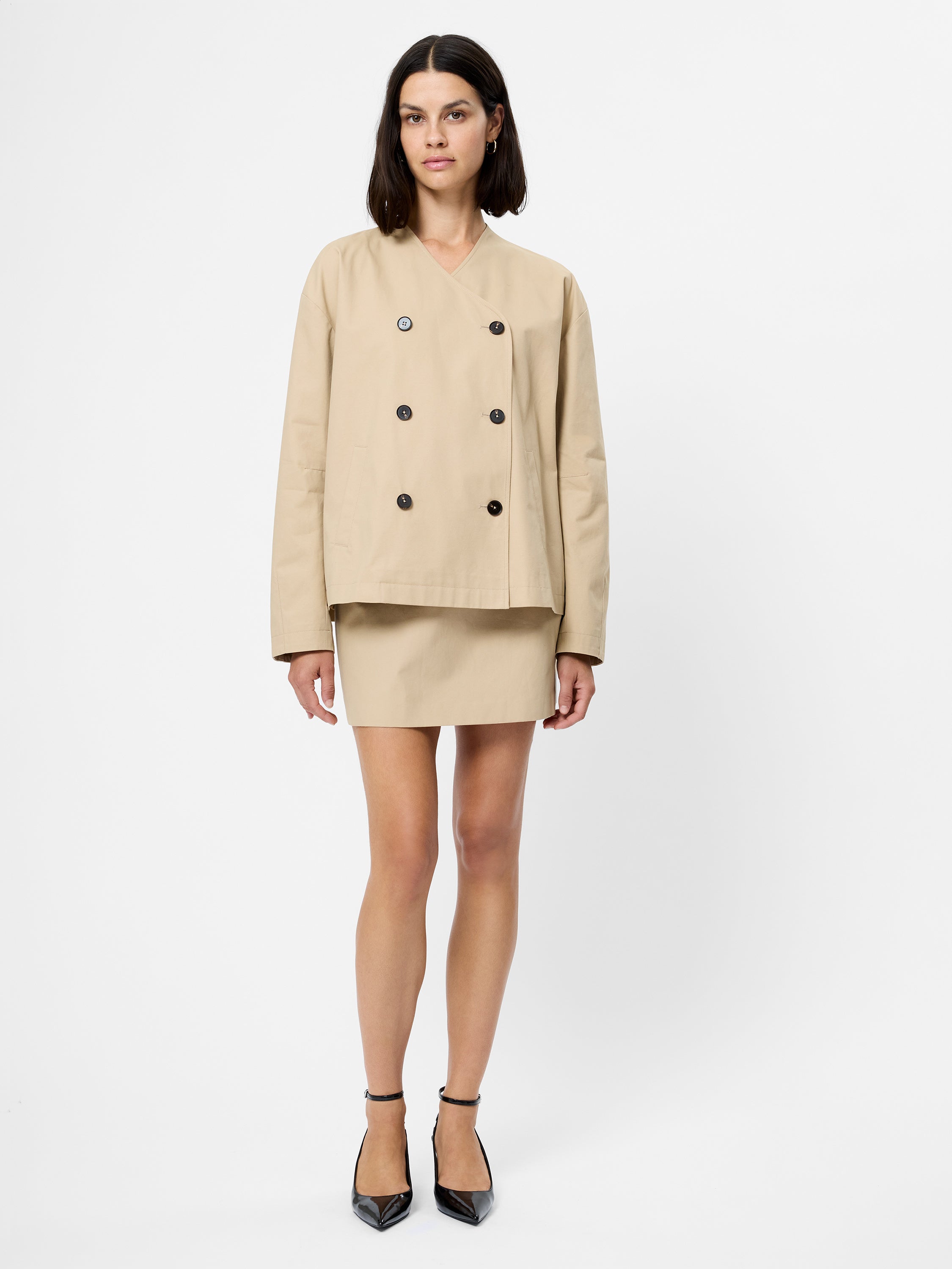 Cotton Twill Double Breasted Jacket