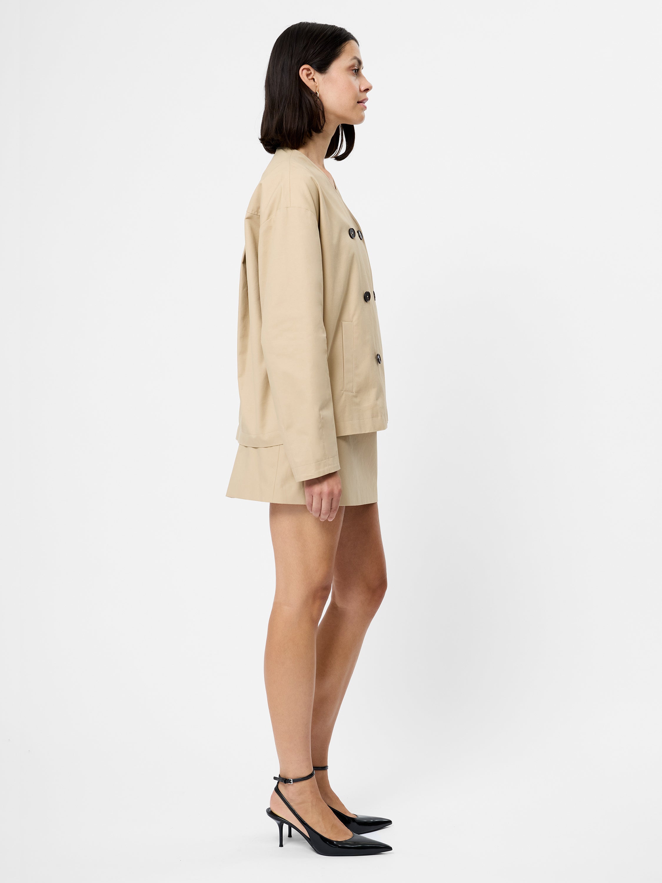 Cotton Twill Double Breasted Jacket