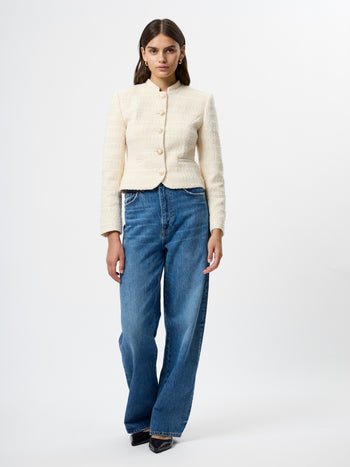 Structured Tweed Slim Fit Jacket