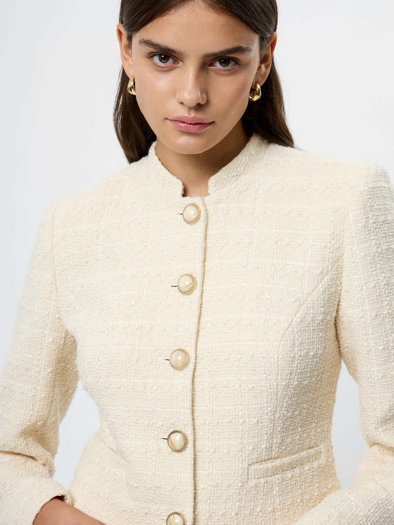 Structured Tweed Slim Fit Jacket