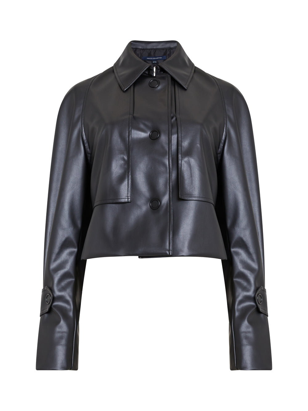 Crolenda Faux Leather Jacket Blackout | French Connection US