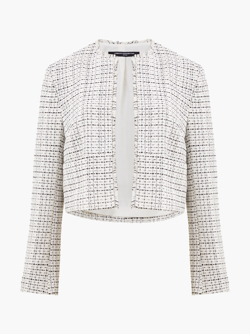 Effie Boucle Collarless Blazer Classic Cream/Blackout French