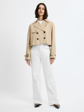 Cropped Twill Trench