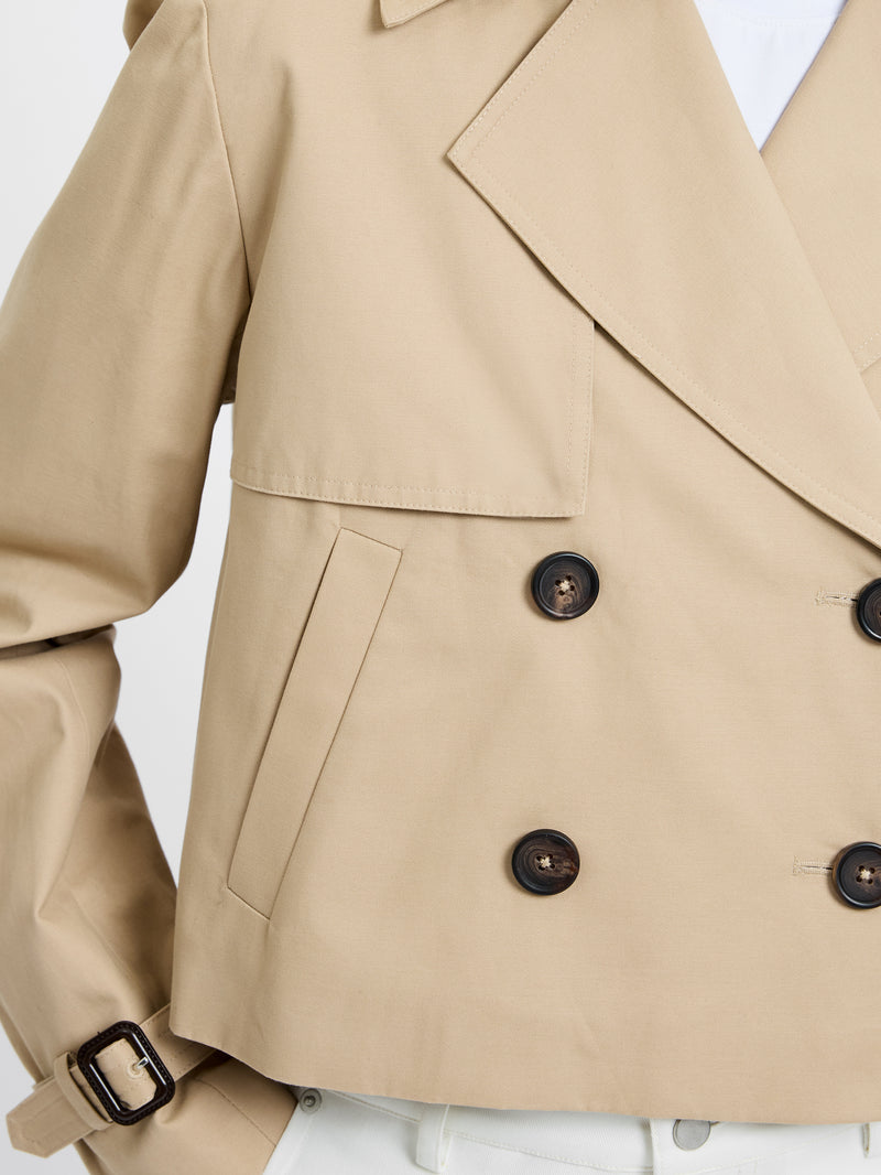 Cropped Twill Trench