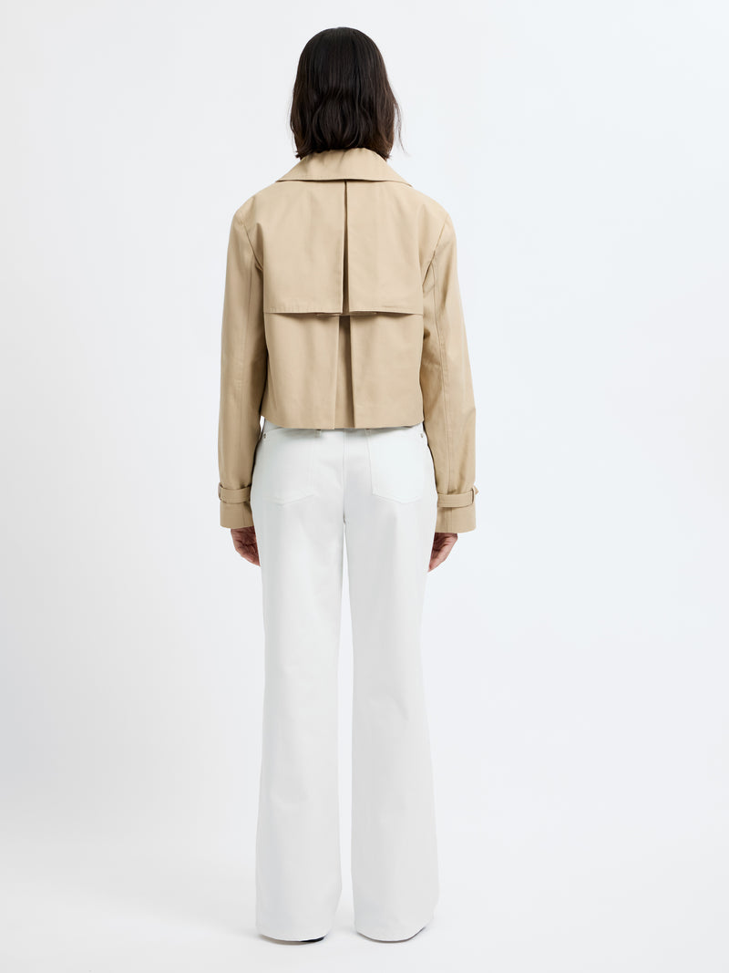 Cropped Twill Trench