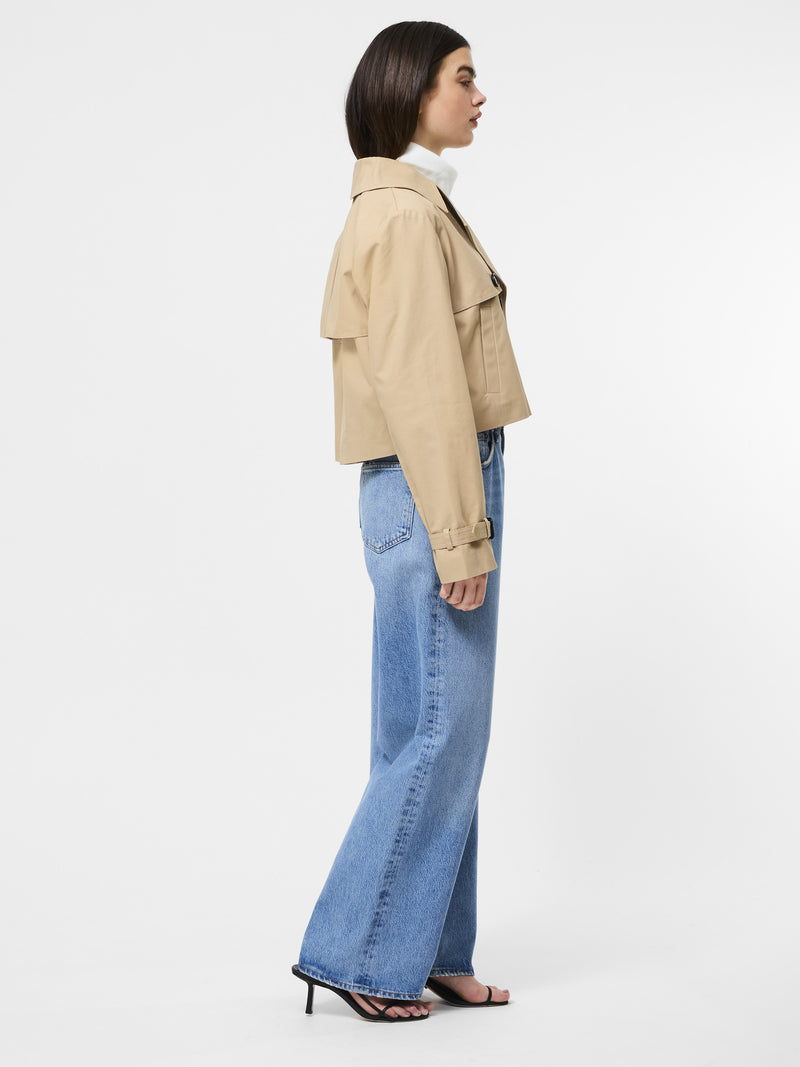 Cropped Twill Trench