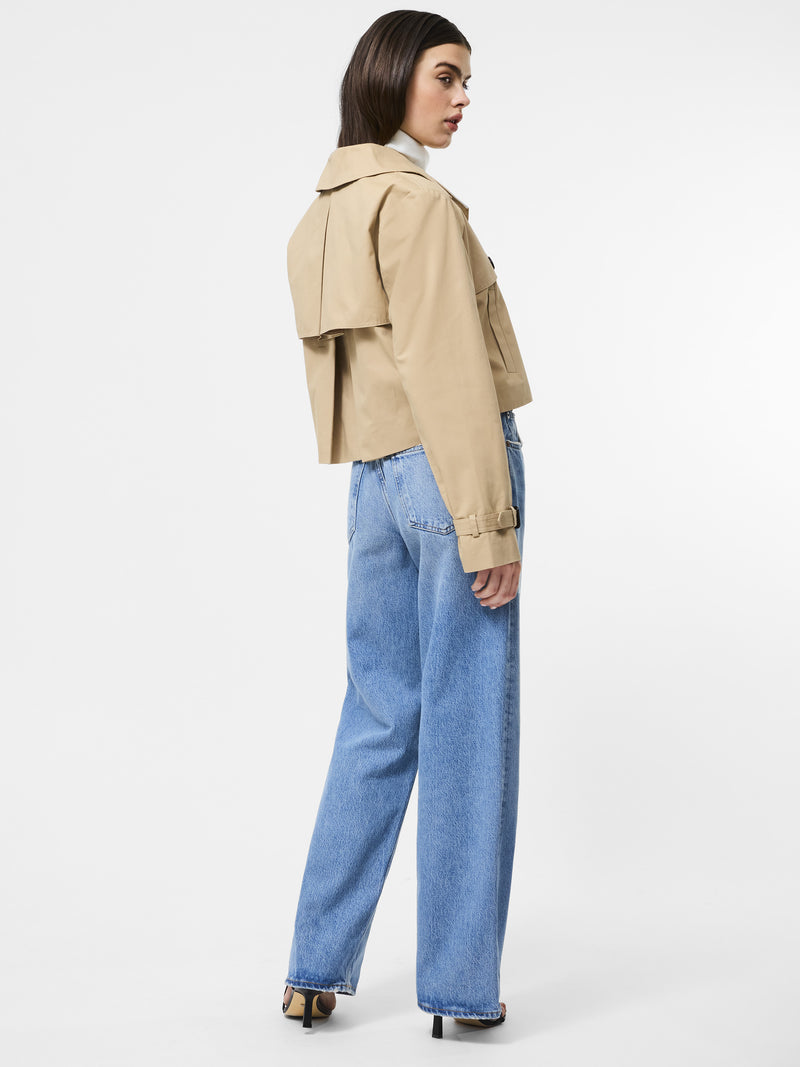 Cropped Twill Trench