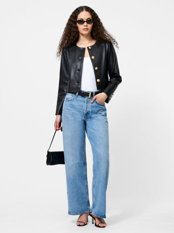 Dessa Vegan Leather Cropped Jacket