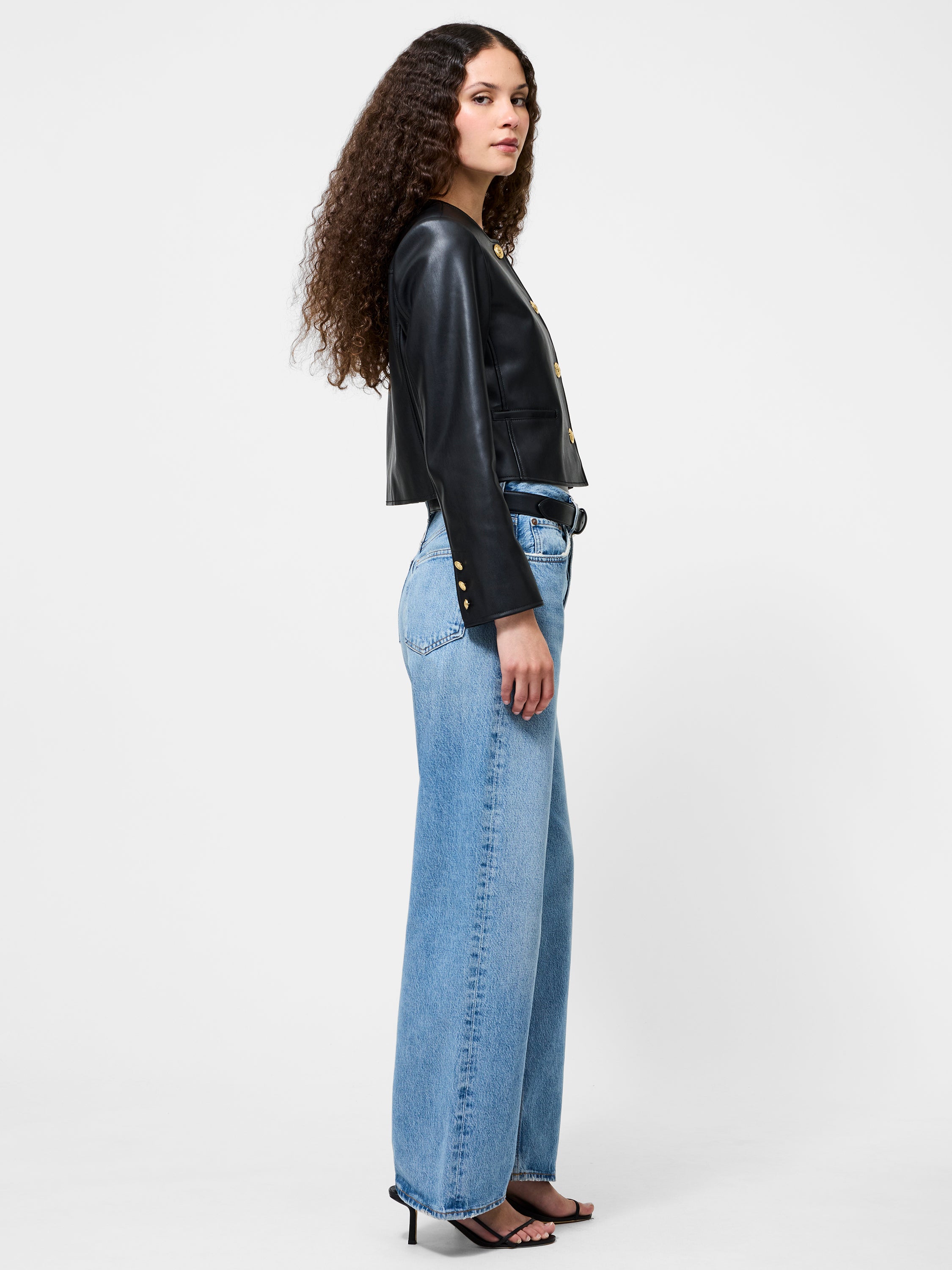 Dessa Vegan Leather Cropped Jacket