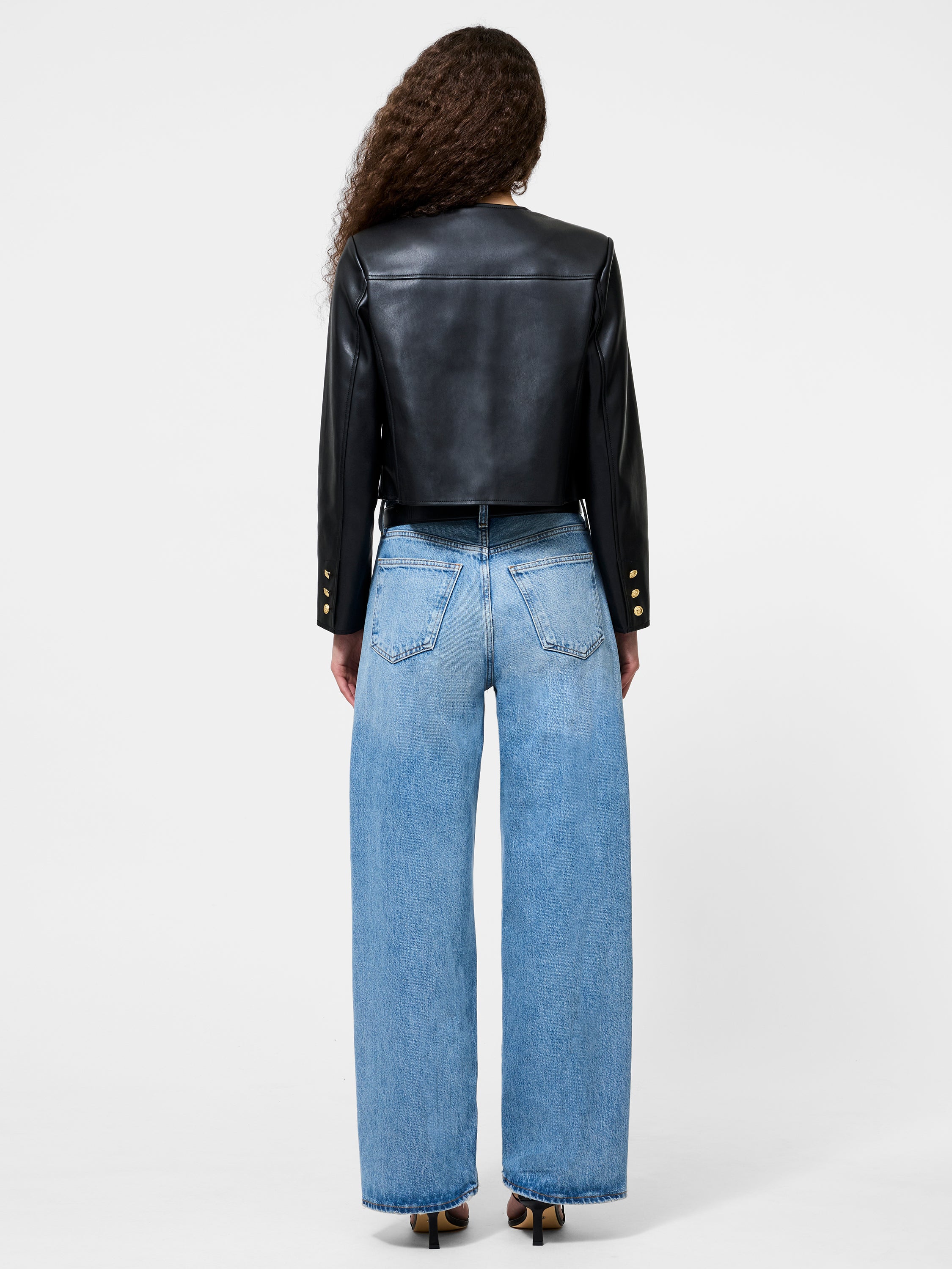 Dessa Vegan Leather Cropped Jacket