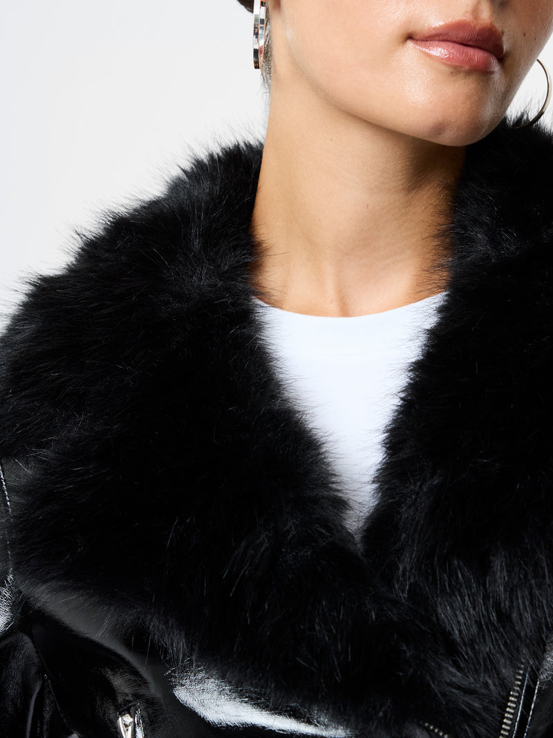 Camryn Crinkled Moto Jacket