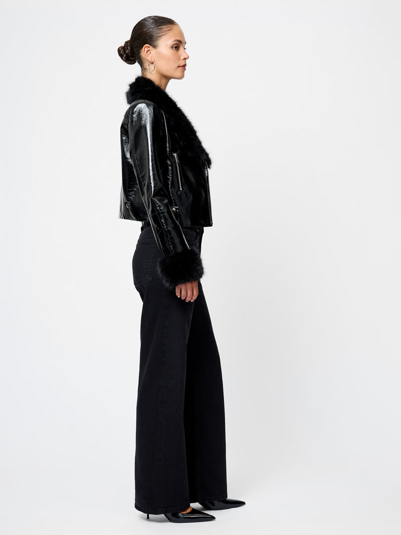 Camryn Crinkled Moto Jacket