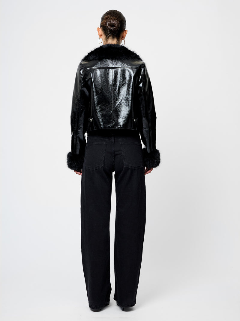 Camryn Crinkled Moto Jacket