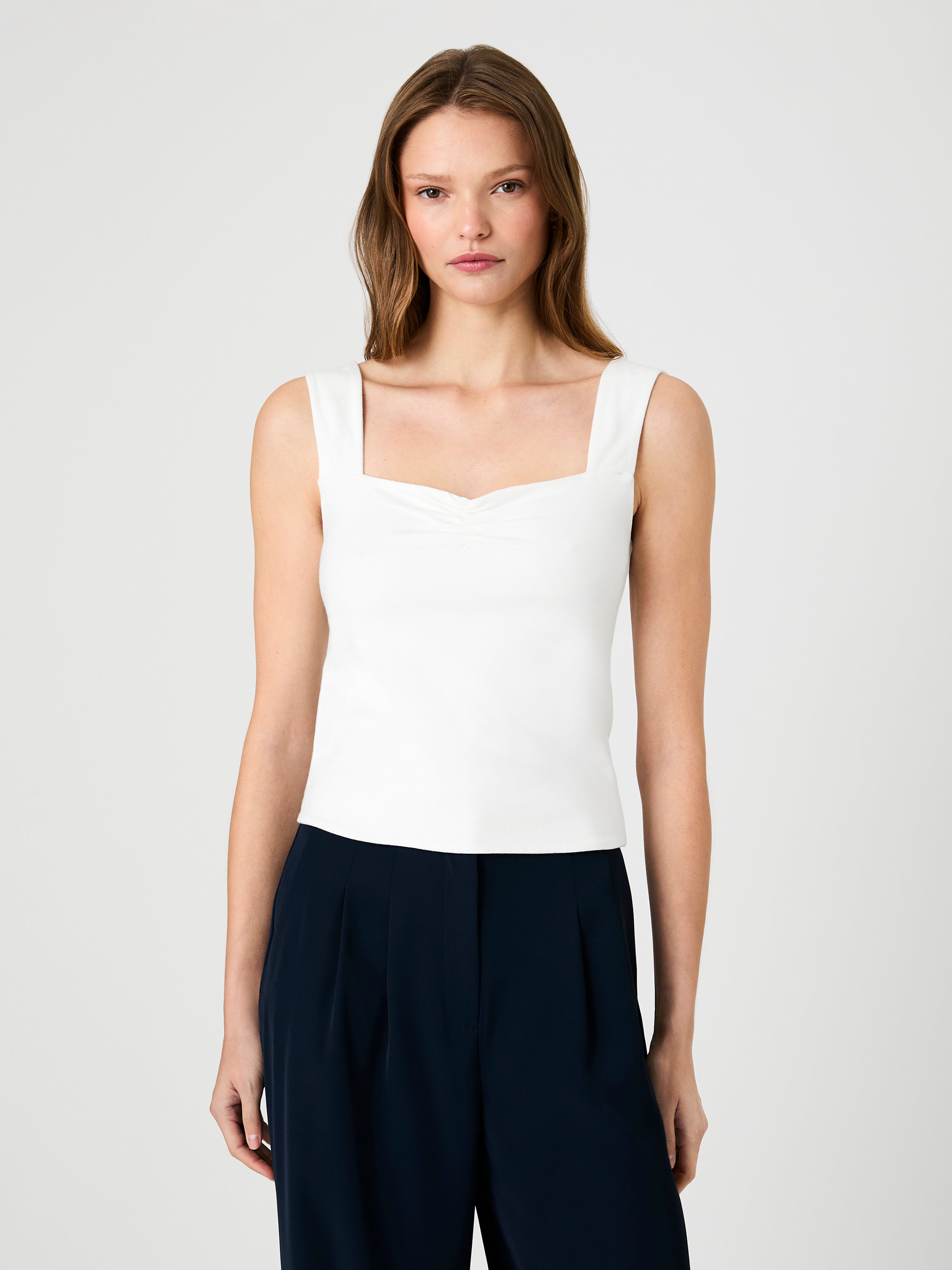MAISIE JERSEY KNIT RUCHED FRONT TANK View 2 | Shirts & Tops