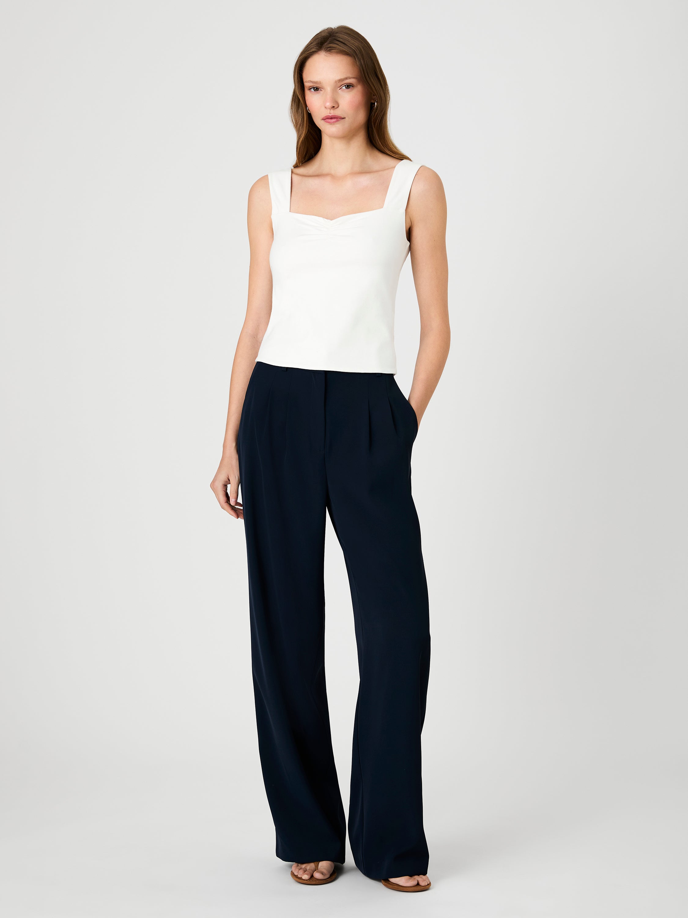 MAISIE JERSEY KNIT RUCHED FRONT TANK VIEW 5