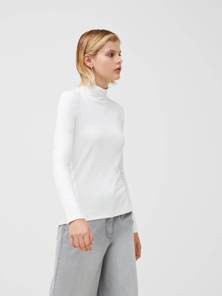 Roy Viscose Turtleneck Top Winter White | French Connection US
