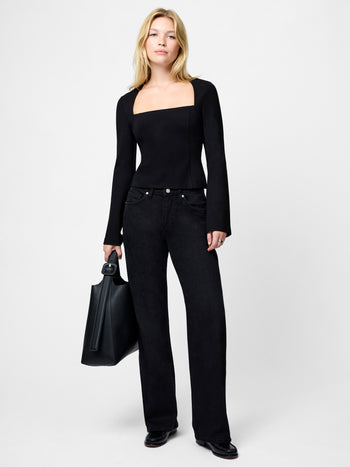 Cleo Ponte Long Sleeve Fitted Top