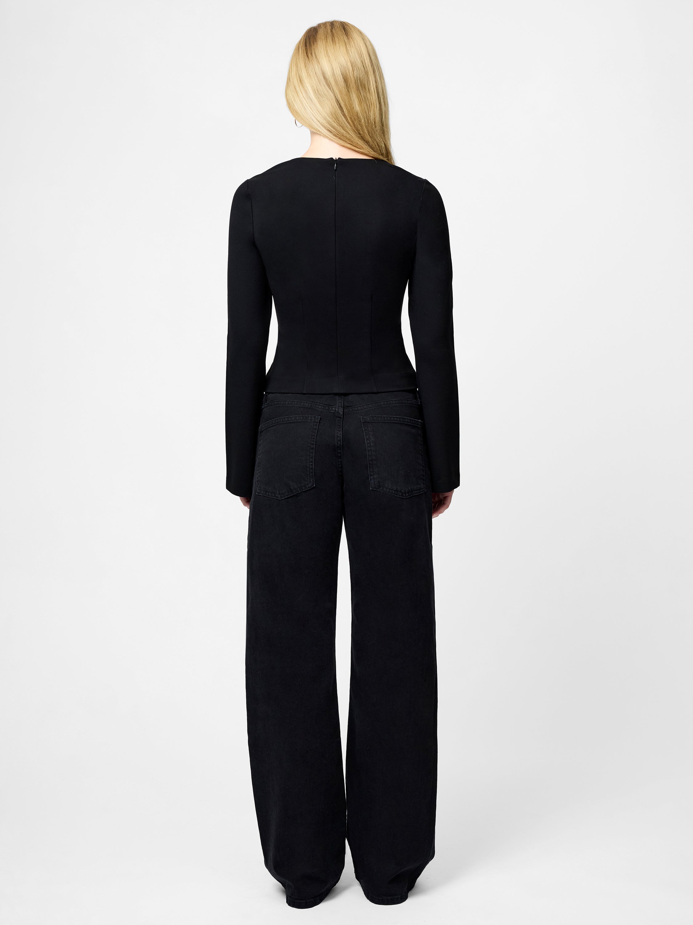 Cleo Ponte Long Sleeve Fitted Top