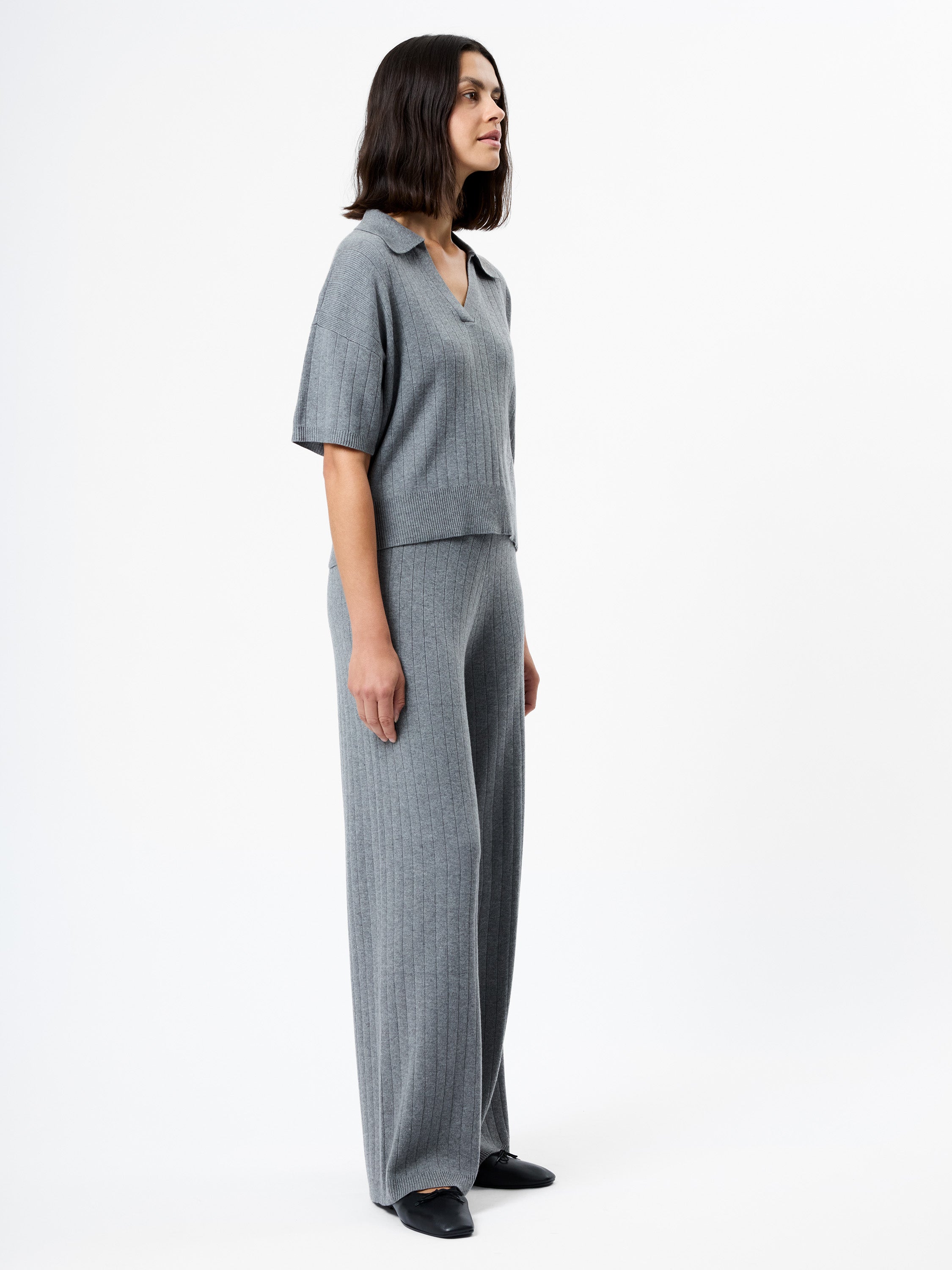 JAVIER KNIT V-NECK COLLARED TOP VIEW 5 | Sale