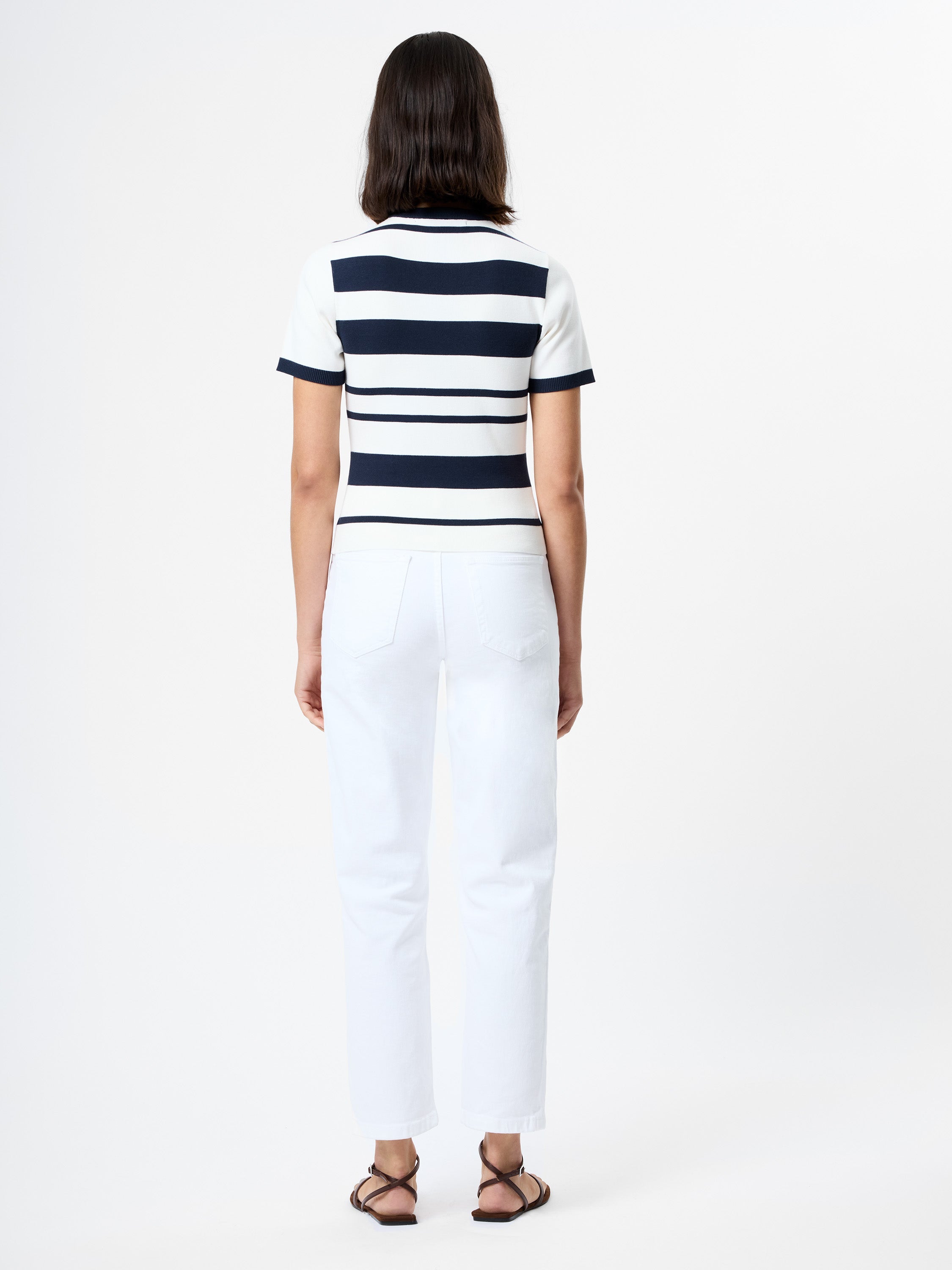 MAXIME KNIT STRIPED SHORT SLEEVE TOP VIEW 5 | Sale