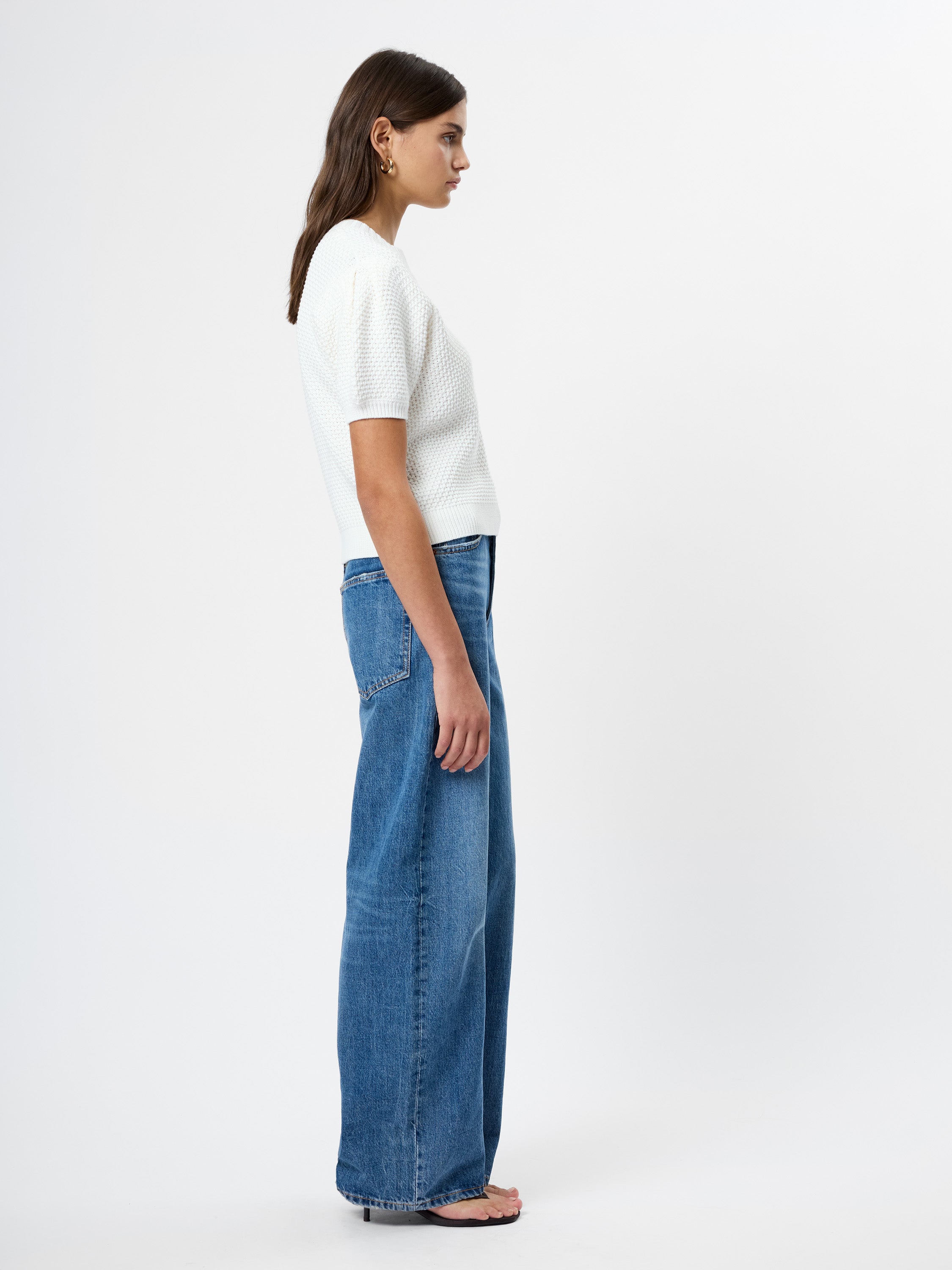 REMY COTTON BLEND V-NECK TOP VIEW 3 | Sale