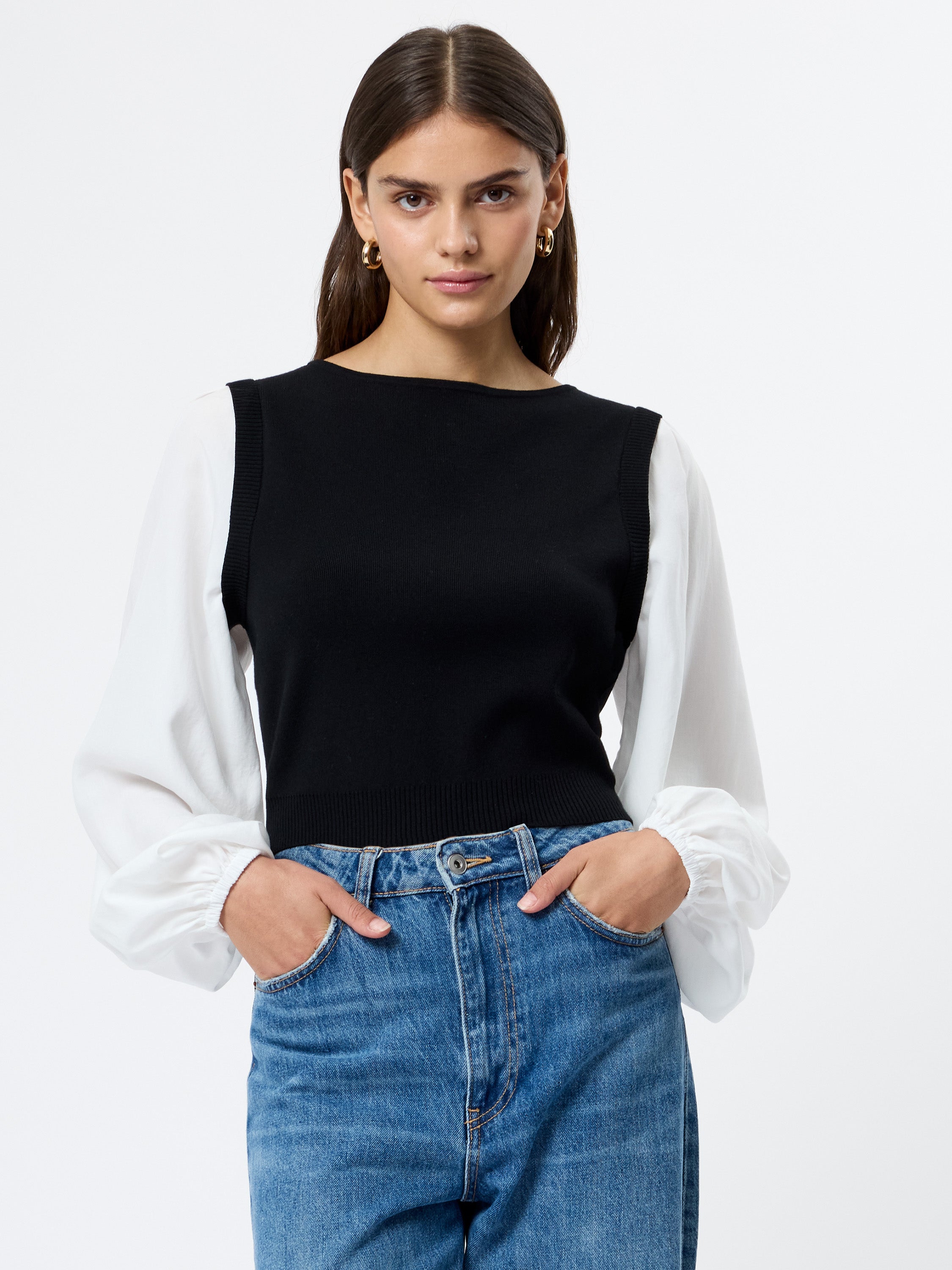 MAXIME KNIT SHIRTING LONG SLEEVE TOP View 1 | Sale