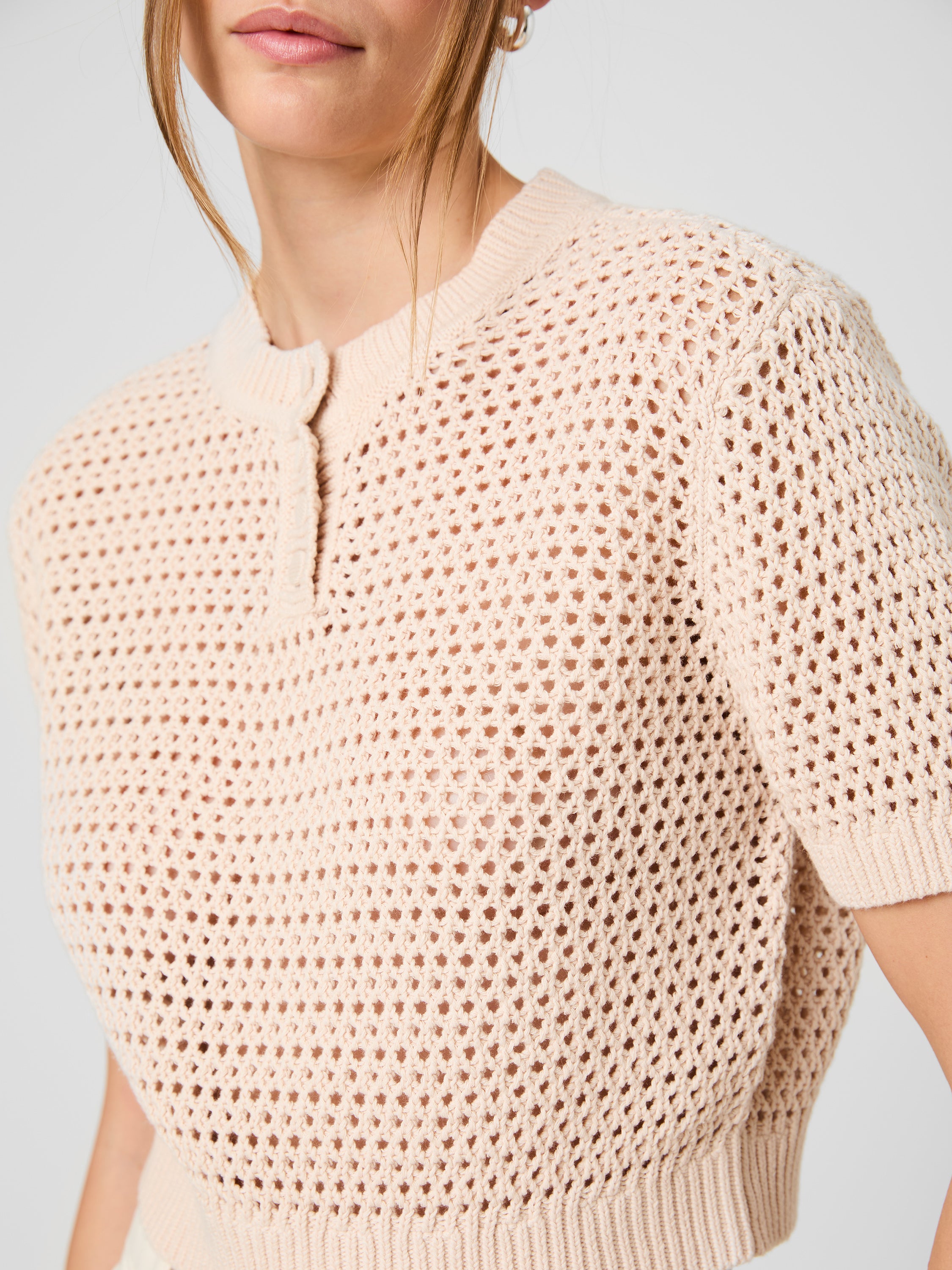 TEDDY ALL OVER KNIT SHORT SLEEVE TOP VIEW 4 | Women's Shop All