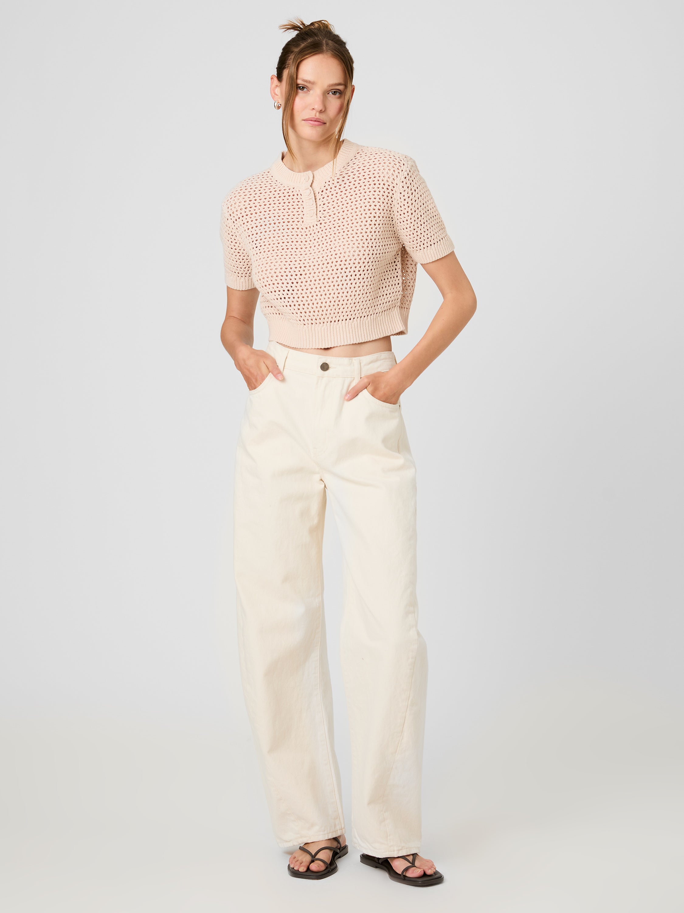 TEDDY ALL OVER KNIT SHORT SLEEVE TOP VIEW 6 | Women's Shop All