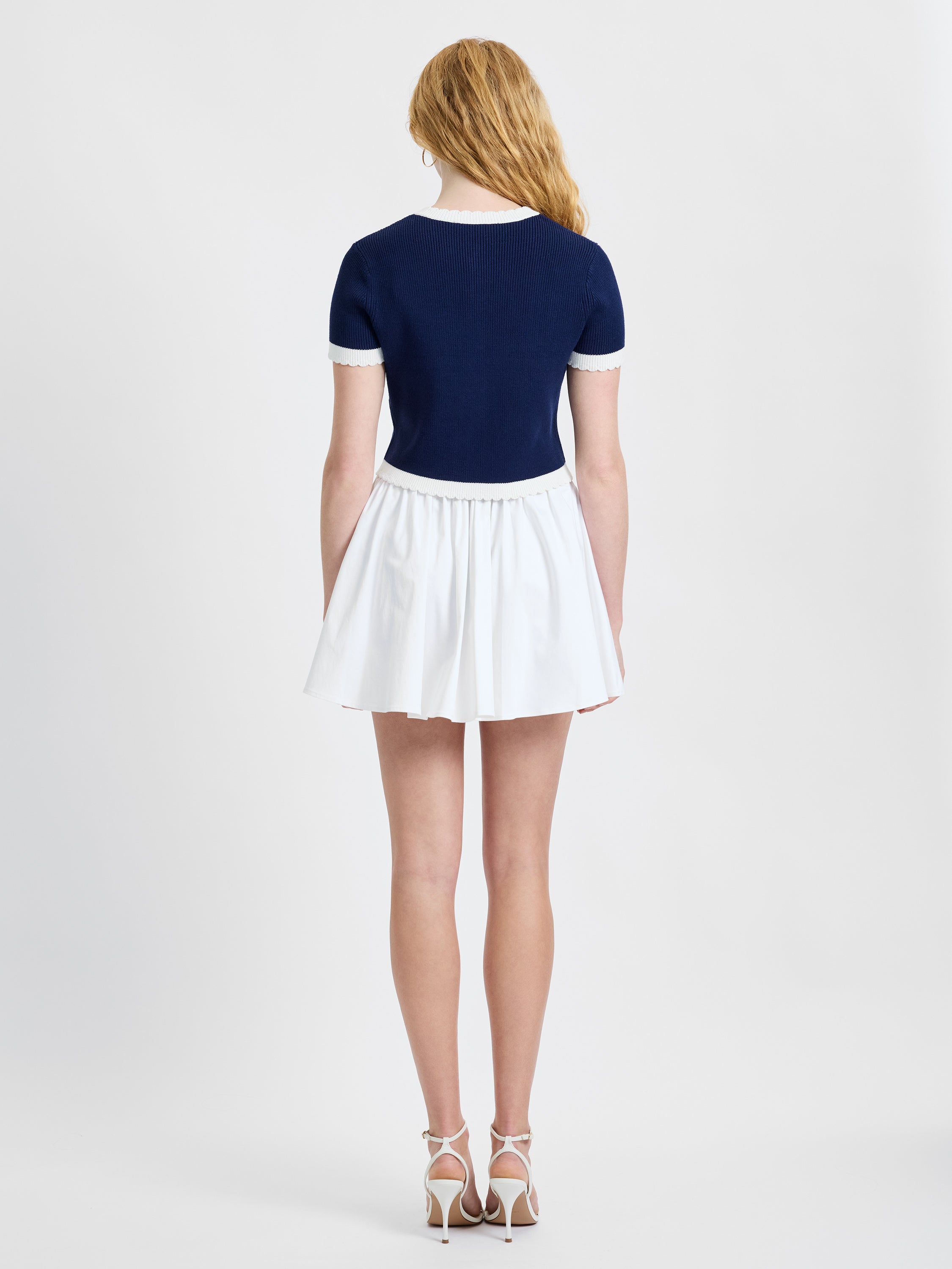 ドルチェリーチェBalloon Ribbon Knit Tops Bennet Rib Knit Short Sleeve Top | French Connection US