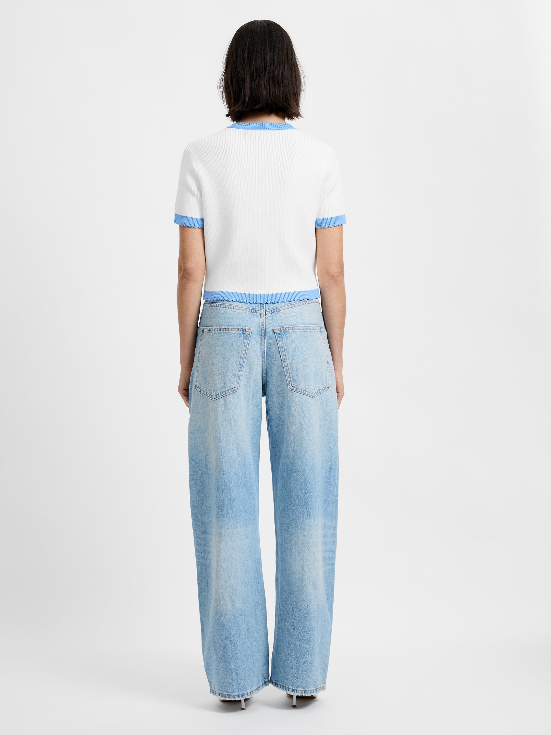 BENNET RIB KNIT SHORT SLEEVE TOP VIEW 3