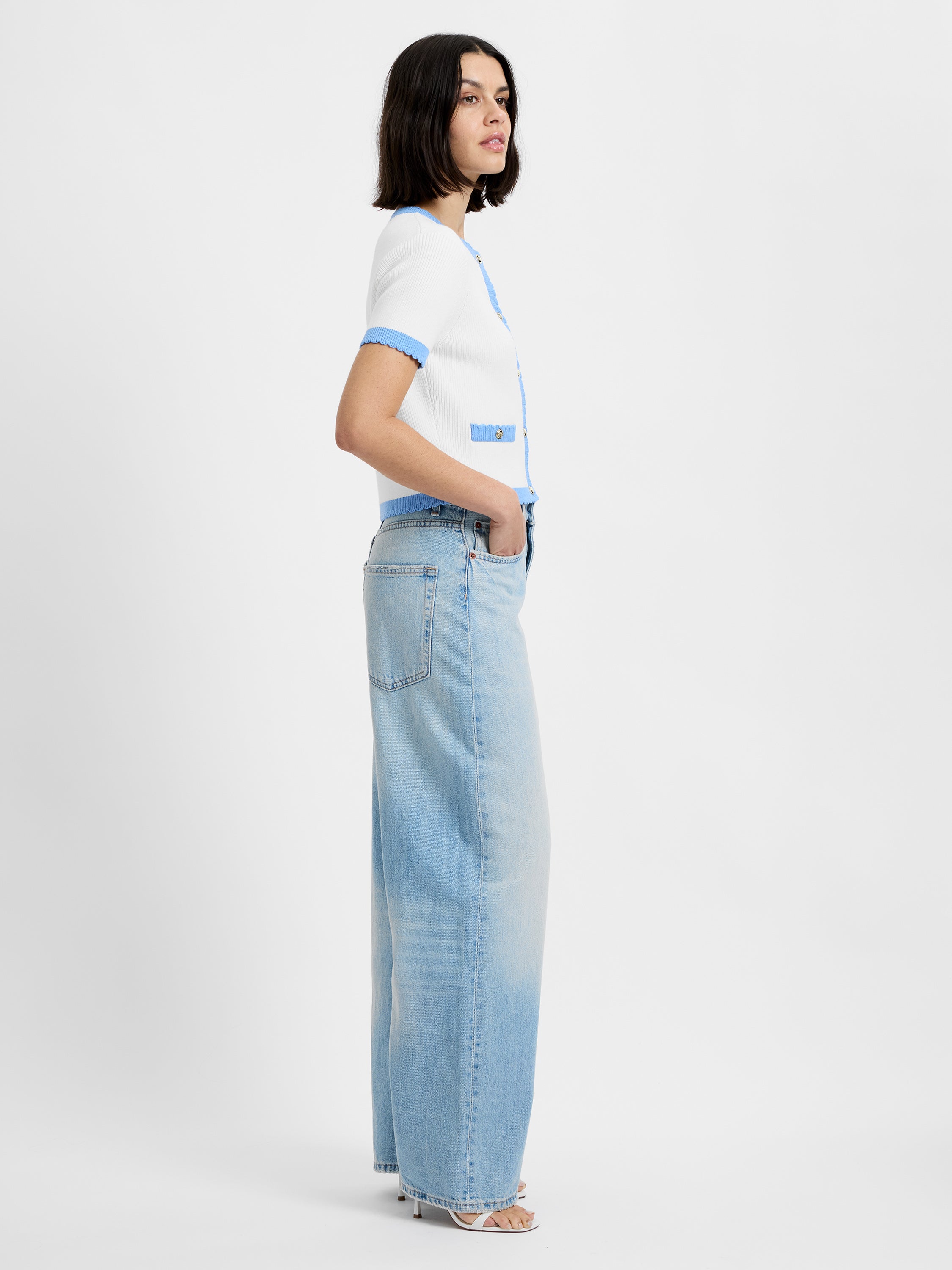 BENNET RIB KNIT SHORT SLEEVE TOP VIEW 5