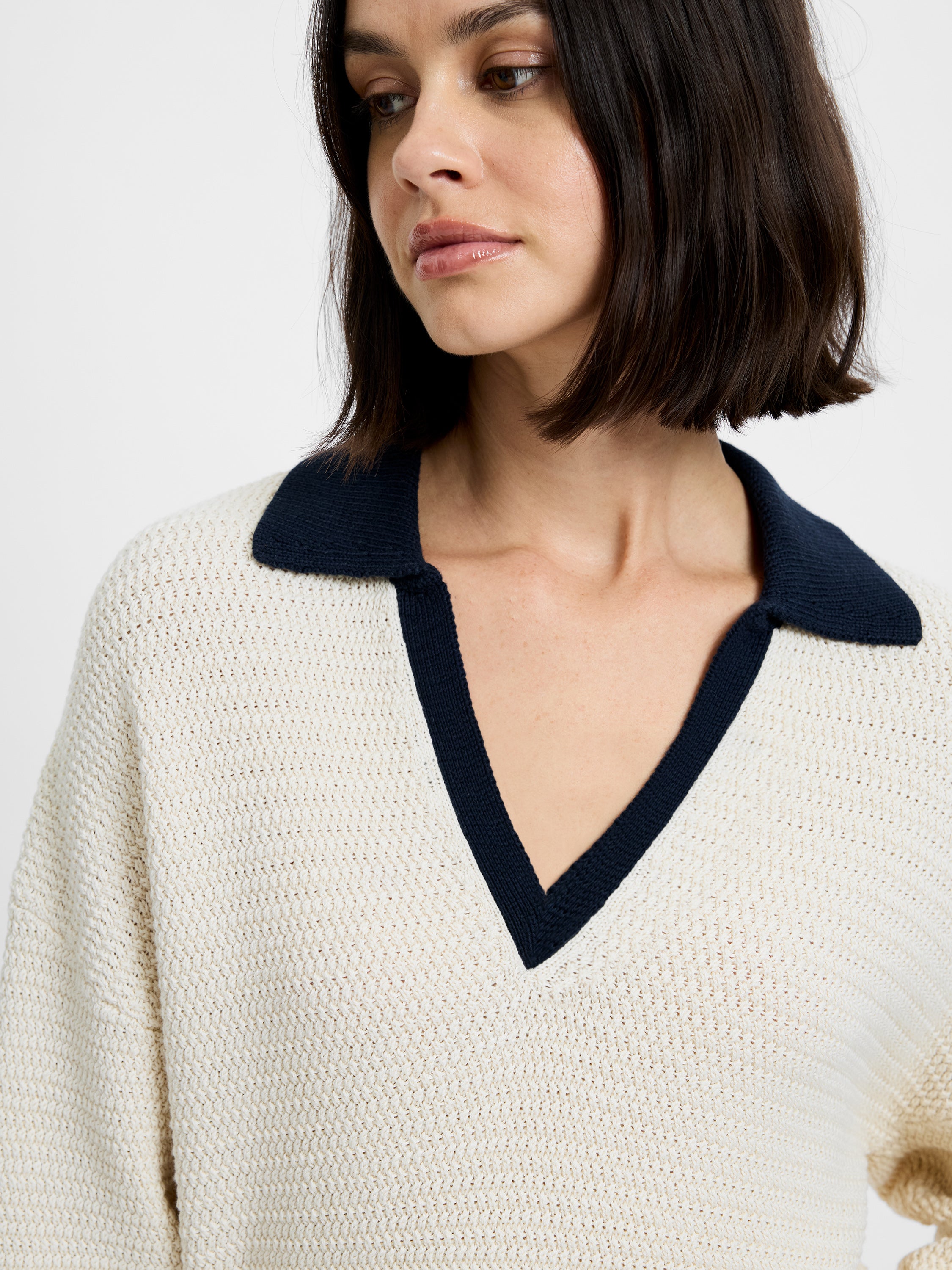 MOZART CONTRAST TEXTURE KNIT VIEW 3 | Sample Orders