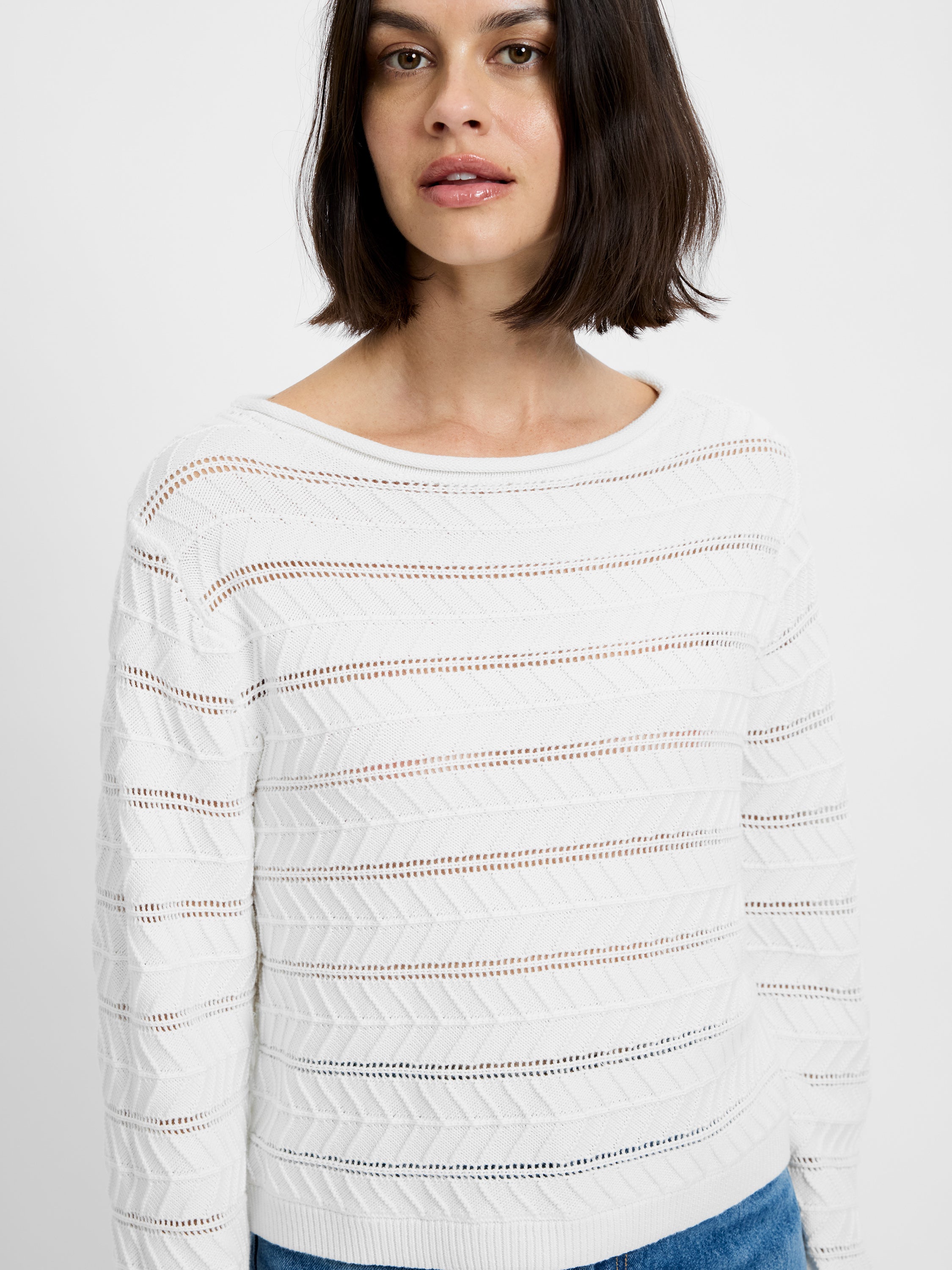 MOZART CROCHET STRIPE PULLOVER View 2 | Women's Shop All