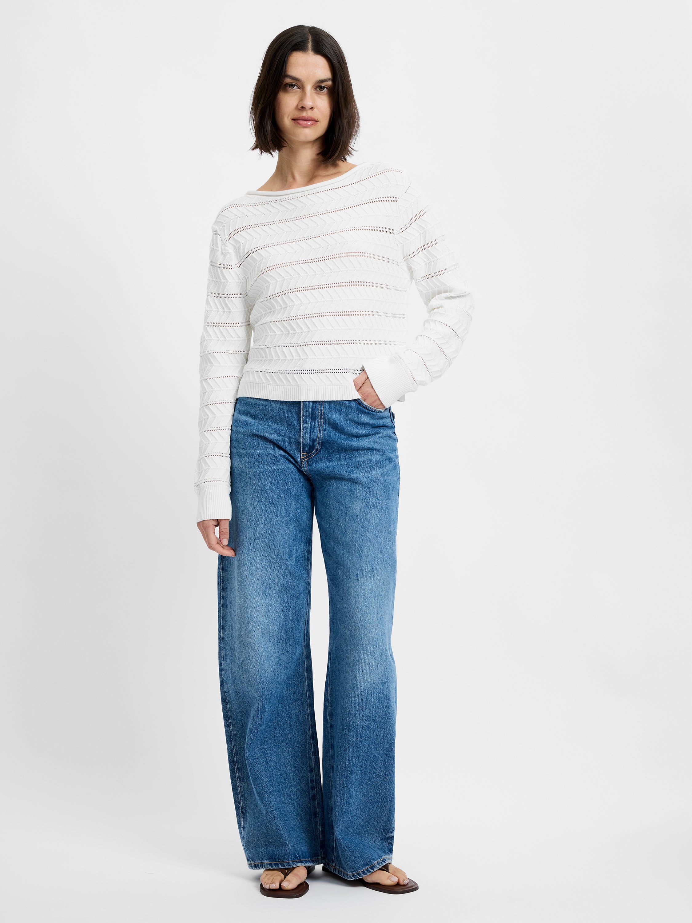 MOZART CROCHET STRIPE PULLOVER VIEW 4