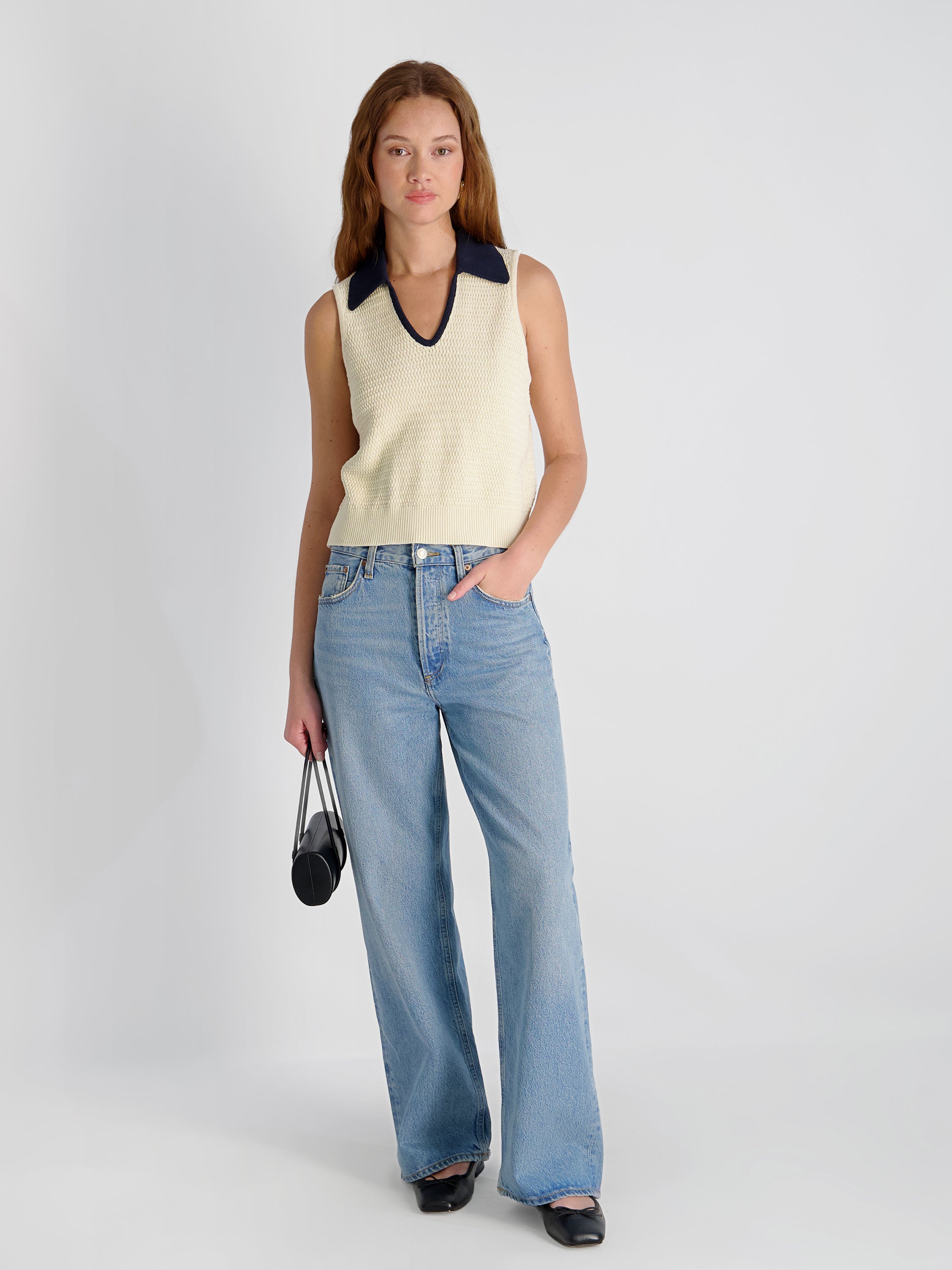 MOZART CONTRAST KNIT TOP VIEW 3