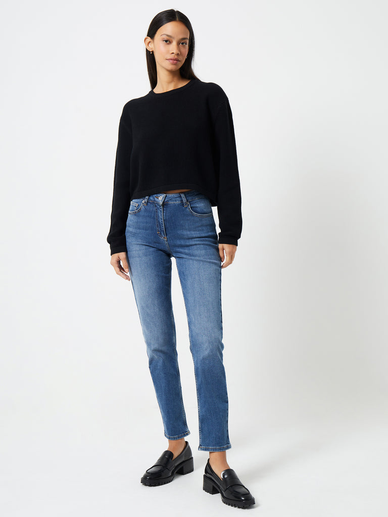 Mozart Moss Cropped Sweater Black | French Connection US
