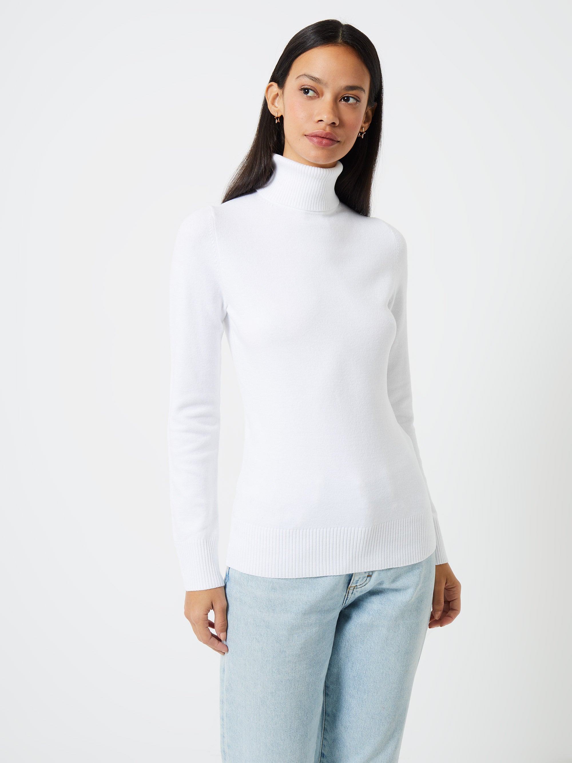 Ladies top white turtleneck