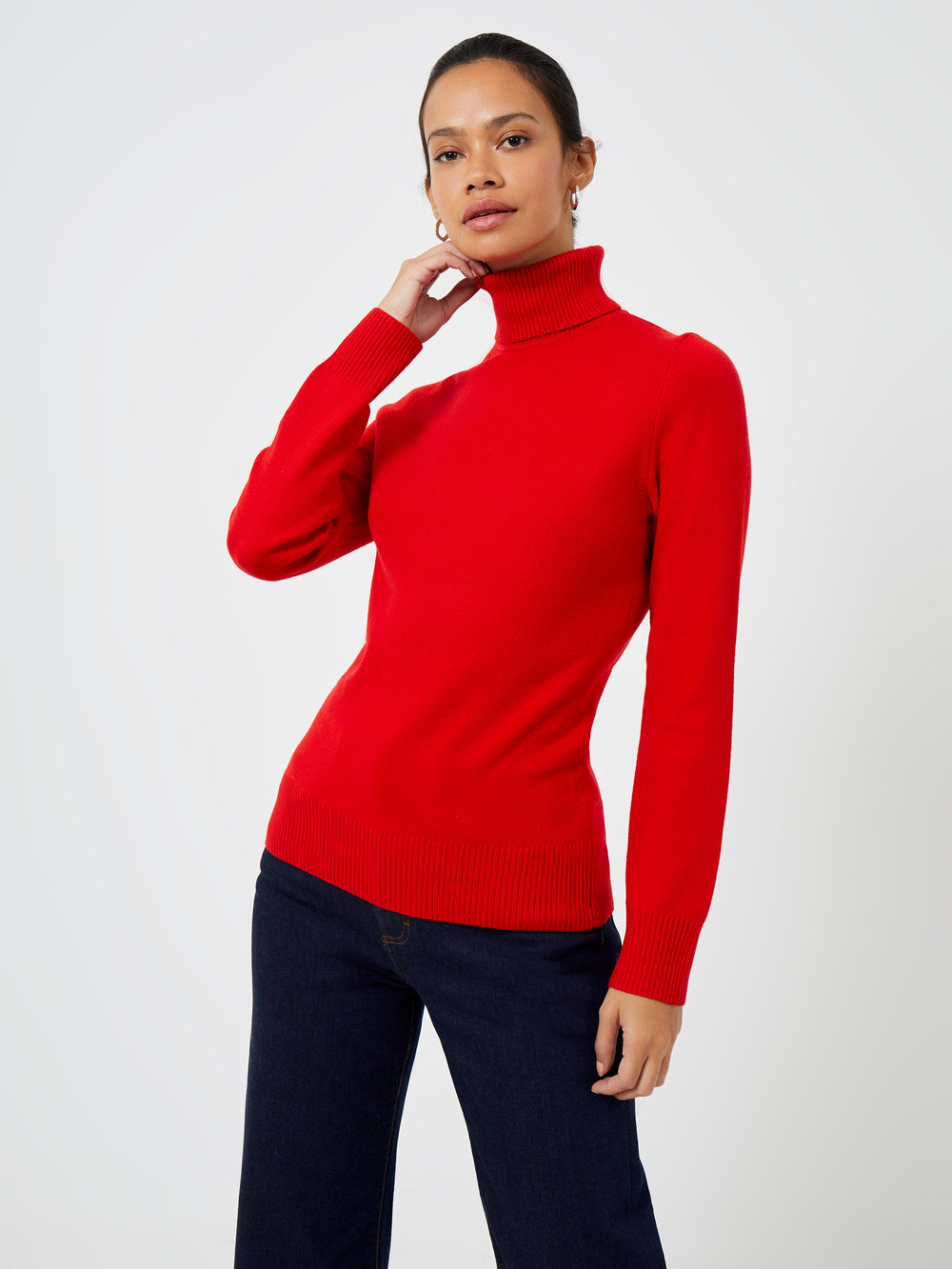 Babysoft Fitted Turtleneck Sweater Mars Red | French Connection US