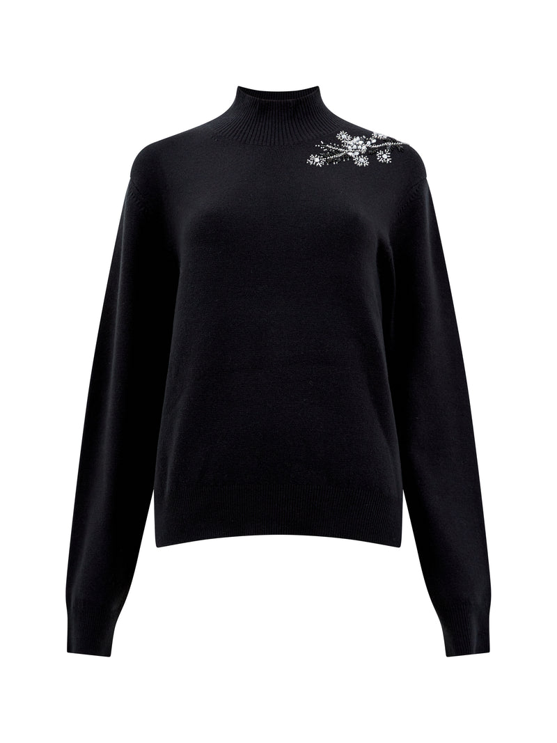Babysoft Embroidered Sweater Blackout | French Connection US