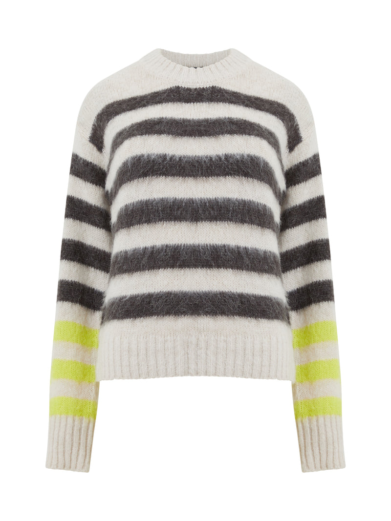 Francesca's Caiden Striped Elbow Patch Sweater