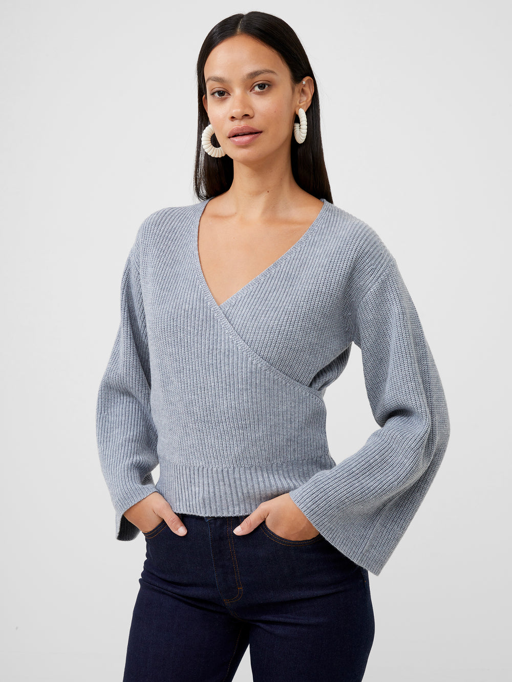 Joann Knit Sweater Light Grey Mel | French Connection US