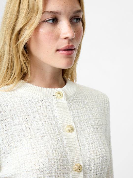 Lurex Tweed Knit Cardigan