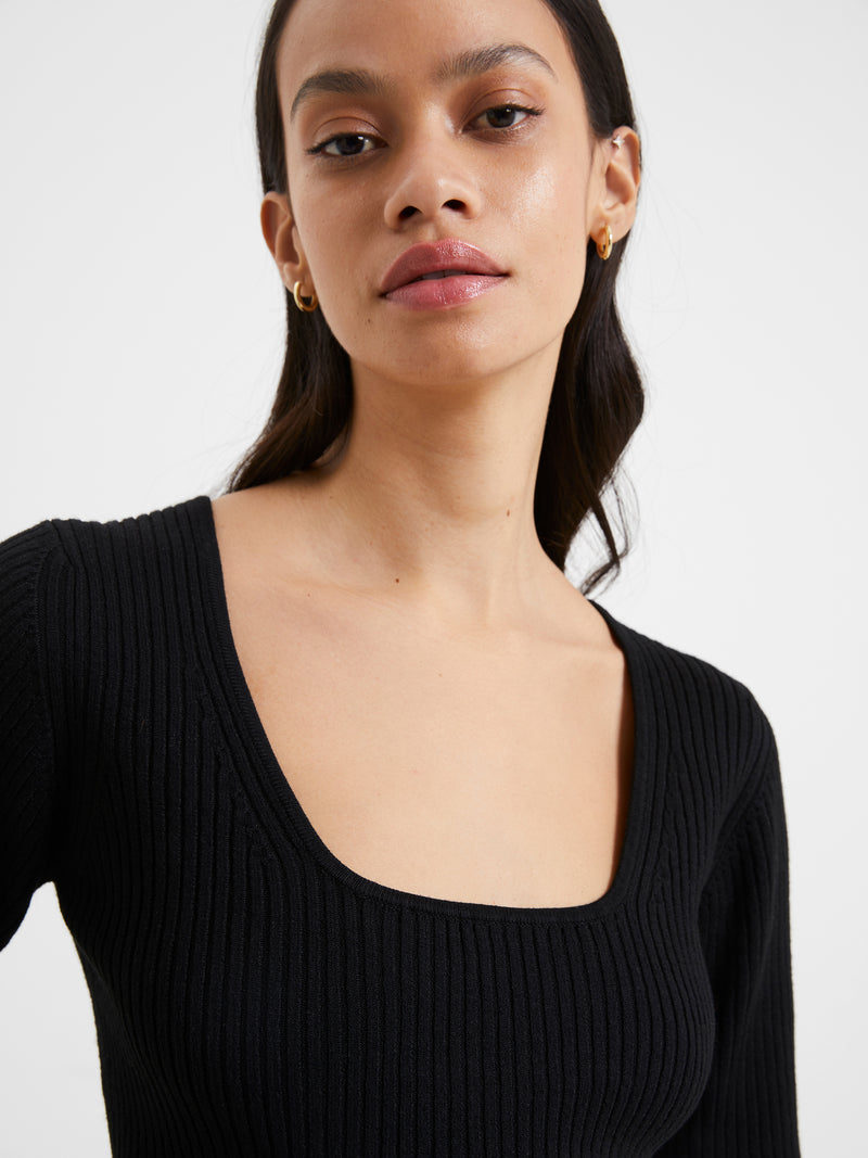 Simona Knit Long Sleeve Sweater Black | French Connection US