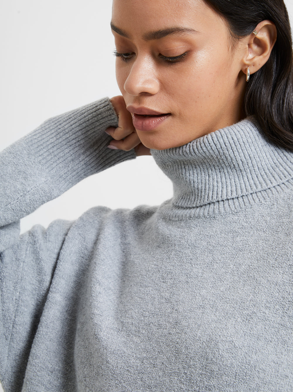 Vhari Turtleneck Sweater Light Grey Mel | French Connection US