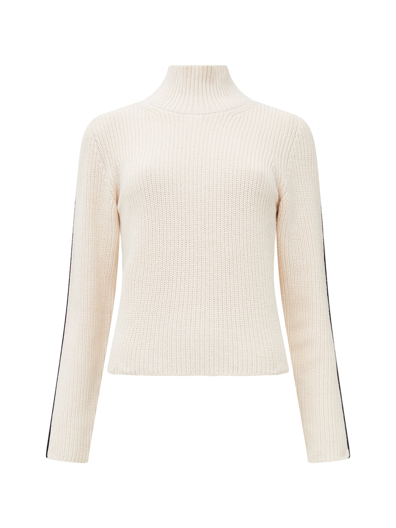 Mozart Turtleneck Contrast Sweater Classic Cream/ Black | French ...