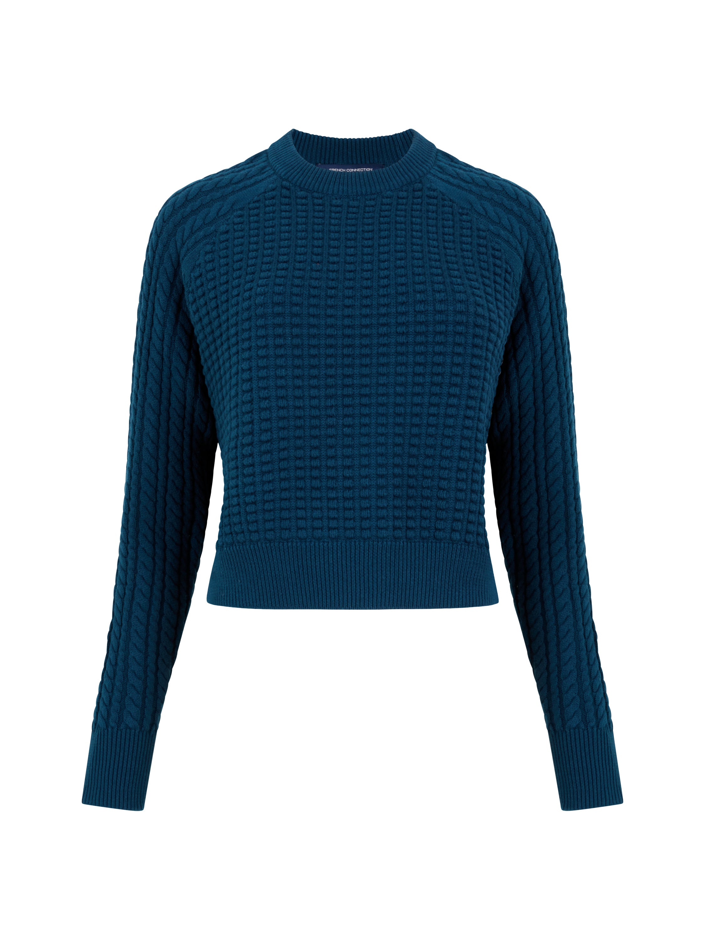 Mozart Popcorn Cable Knit Sweater Deep Teal | French Connection US