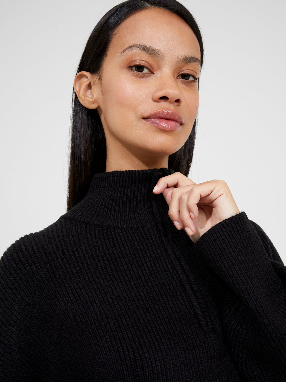 Babysoft Half Zip Sweater Black | French Connection US