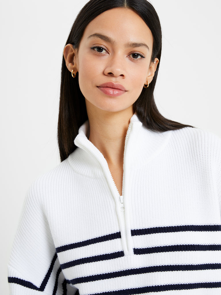 Babysoft Half Zip Sweater Winter White/ Duchess | French Connection US