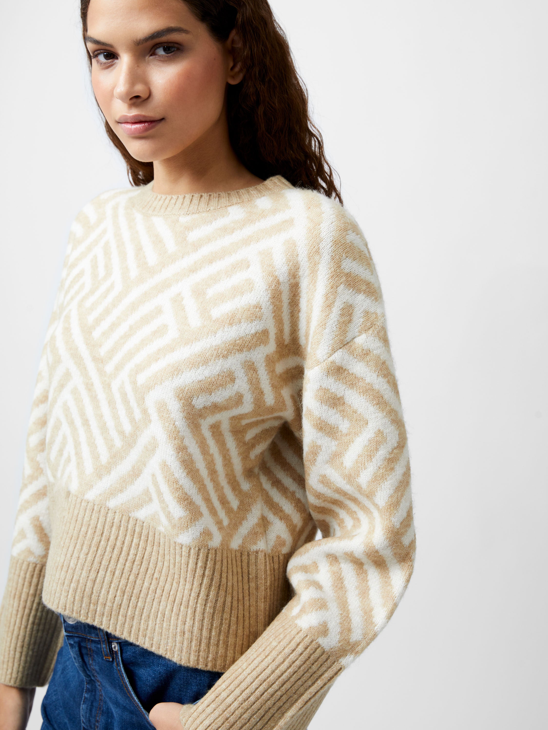 【MODERNIF】French Cable Round Knit DOG & CO. | The Uptown Cable Knit Sweater in Radiant Orchid